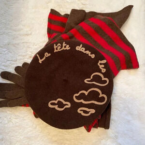 Printemps - Wool beret, gloves, and scarf